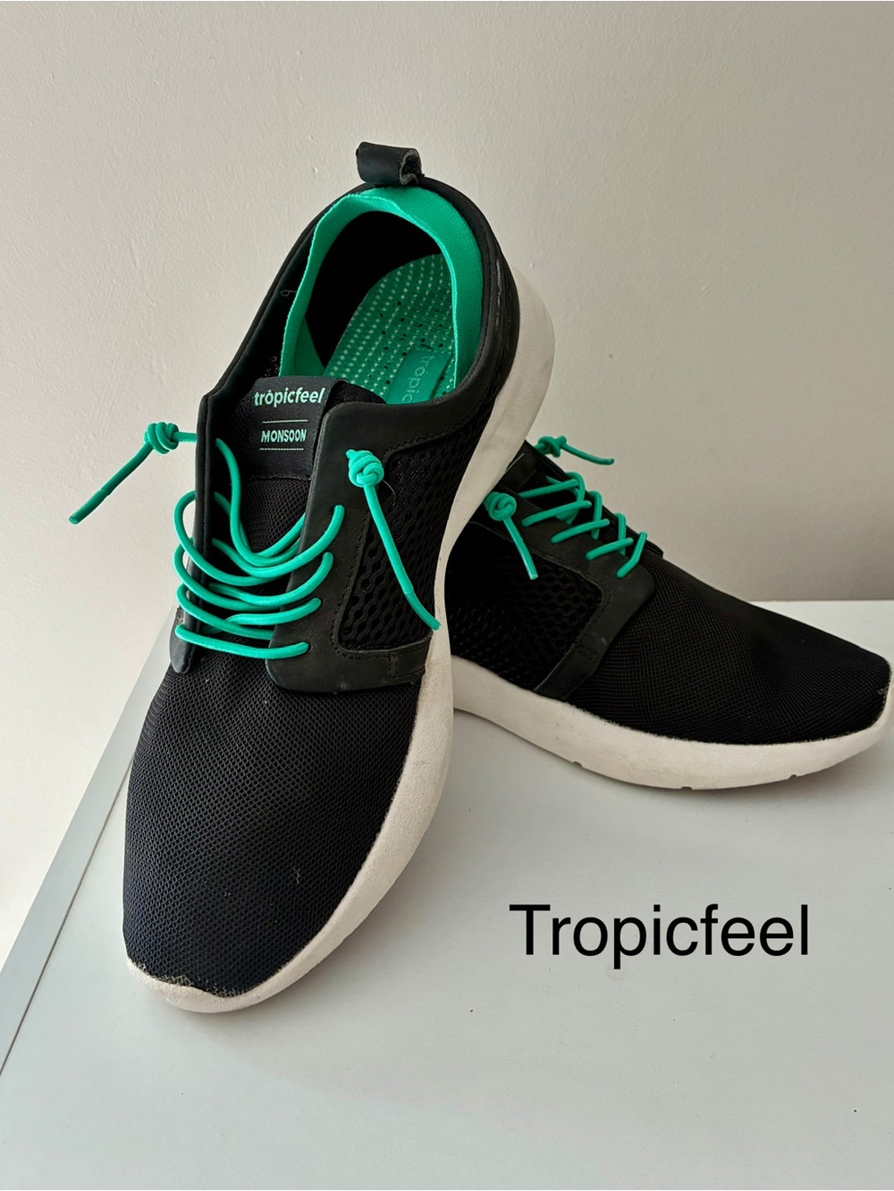 TROPICFEEL “Monsoon’ Black & Teal Mesh Sneaker